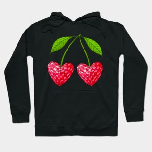 Disco Ball Cherry Hearts Hoodie